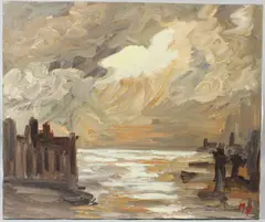 Sunset Gravesend by Michael Quirke, oil on canvas, sold Jul 2026