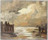 Sunset Gravesend by Michael Quirke, oil on canvas, sold Jul 2026