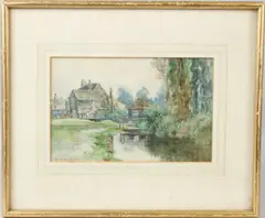 View of a watermill by William Tatton Winter, watercolour, offered Jul 2026