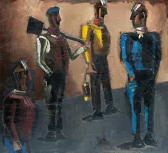 'Study of by Josef Herman, oil on canvas, sold Nov 2024