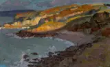 Untitled by David James Woodford, oil on card, sold Nov 2024