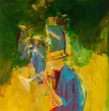 Festival Fontvieille by Tom Nash, oil, sold Nov 2024