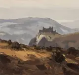 Carreg Cennen, Grey Day by Gareth Thomas, acrylic, sold Nov 2024