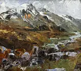 Nant Ffrancon by David Grosvenor, oil on canvas, sold Nov 2024
