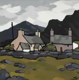 Ty Ysgol, Cwm Pennant by Stephen John Owen, oil on board, sold Nov 2024