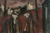 'Figures in by Mike Jones, mixed media, sold Nov 2024