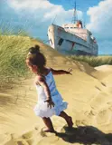 Following Footprints by Mike Briscoe, oil on canvas, sold Nov 2024