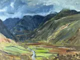Nant Ffrancon (Gaeaf/Winter) by Gareth Parry, oil on board, sold Nov 2024