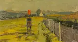 Untitled by Hywel Harries, oil on board, offered Nov 2024