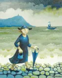 The Captain by Muriel Delahaye, oil on canvas, sold Nov 2024