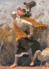 Gwydd by Kevin Sinnott, oil on board, sold Nov 2024