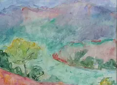 Near Llanthiollen, Merioneth by Adrian Ryan, watercolour, offered Nov 2024