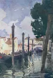 A Small Canal by Buddug Anwylini Pughe, watercolour, sold Nov 2024