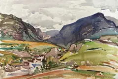 'On Holyhead by Will Evans, watercolour, sold Nov 2024
