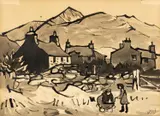 Untitled by Kyffin Williams, ink and wash, sold Nov 2024