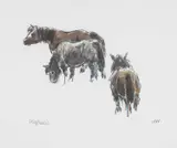 Open edition print - Welsh ponies by Kyffin Williams, print, sold Nov 2024