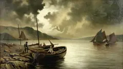 Bringing Home the Catch by William Henry Knight, oil on board, sold Oct 2024