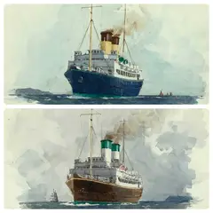 Untitled by Norman Wilkinson, watercolor, sold Oct 2024