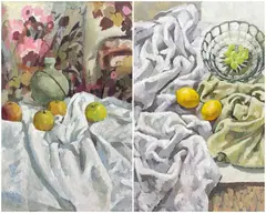 Untitled by Bryn Richards, oil on board, sold Oct 2024