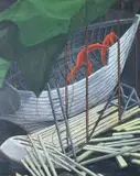 Lobster Shapes by Philip Muirden, oil on canvas, sold Oct 2024