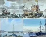Lowestoft Drifter by J. A. Hutchinson, watercolor, offered Oct 2024