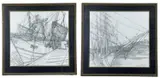 Tall ship by Philip Muirden, pencil on paper, sold Oct 2024
