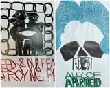 'Greed and Our Fear are by Paul Peter Piech, 1988, woodcut, offered Oct 2024