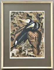 Cormorants, Gad Cliff by John Tennent, 1969, print, sold Aug 2026