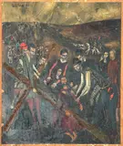 The Crucifixion mixed media on paper by Peter Le Vasseur, 1959, mixed media, offered Jul 2026
