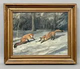 Foxes at Play by Leesa Sandys-Lumsdaine, oil on canvas, sold Jul 2026