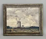 A windmill in an open landscape by George Graham, oil, sold Jul 2026