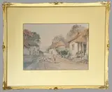 A village street in Dorset by G. Hall, watercolour, offered Jul 2026