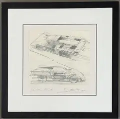 Ferrari 512M by Dexter Brown, pencil, sold Jul 2026