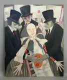 Behind the mask by Rita Smith, oil on board, sold Jun 2026