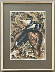 Cormorants, Gad Cliff by John Tennent, 1969, print, offered Jun 2026