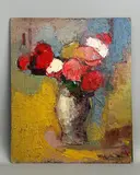 Sandflowers by Rita Smith, oil and sand on board, sold Jun 2026