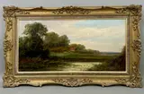 River landscape with figures outside a by Francis E. Jamieson, oil on canvas, sold Jun 2026