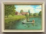 Out on the lake by B. Heason, oil on canvas, sold Jun 2026