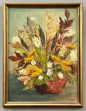 Winter bunch by Mrs Cave-Bigley, oil on board, sold Jun 2026