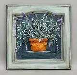 Lavender in a terracotta pot mixed media by Victoria Hilliard, mixed media, sold Jun 2026