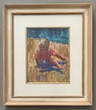 Little girl on the beach by Sue McDonagh, pastel, offered Jun 2026