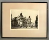 The Royal Courts of Justice by Richard Smythe, etching, sold Jun 2026