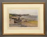 Coastal landscape by Warren Williams, watercolour, offered May 2026