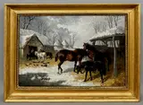 A Farmyard in Winter by John Frederick Herring Jnr, oil on canvas, sold May 2026
