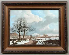 Country Road to Harlestone, Northamptonshire by Daniel van der Putten, oil on panel, sold May 2026