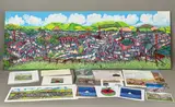 Town in July by Mark J. Nelson, acrylic on canvas, offered May 2026