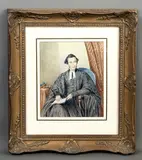 Portrait of a seated clergyman in an interior by Jonathan Halbert Rms, watercolour, sold May 2026