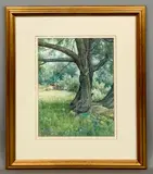 Cattle in a woodland glade by J. W. Stamper, watercolour, sold May 2026