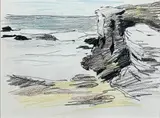 Anglesey Beach Study VII by Donald McIntyre, pencil & crayon, sold May 2026