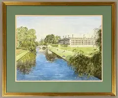 Clare College, Cambridge by Robert Hughes, 1986, watercolour, sold May 2026